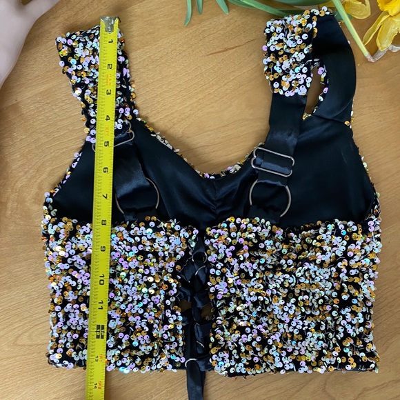 Multi colored sequin crop top - Picture 11 of 11